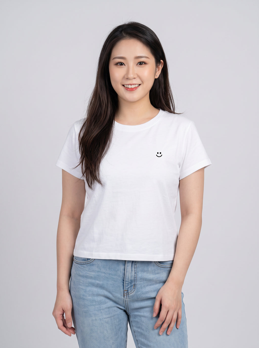 Chanlay Smiley Face Crop Tee