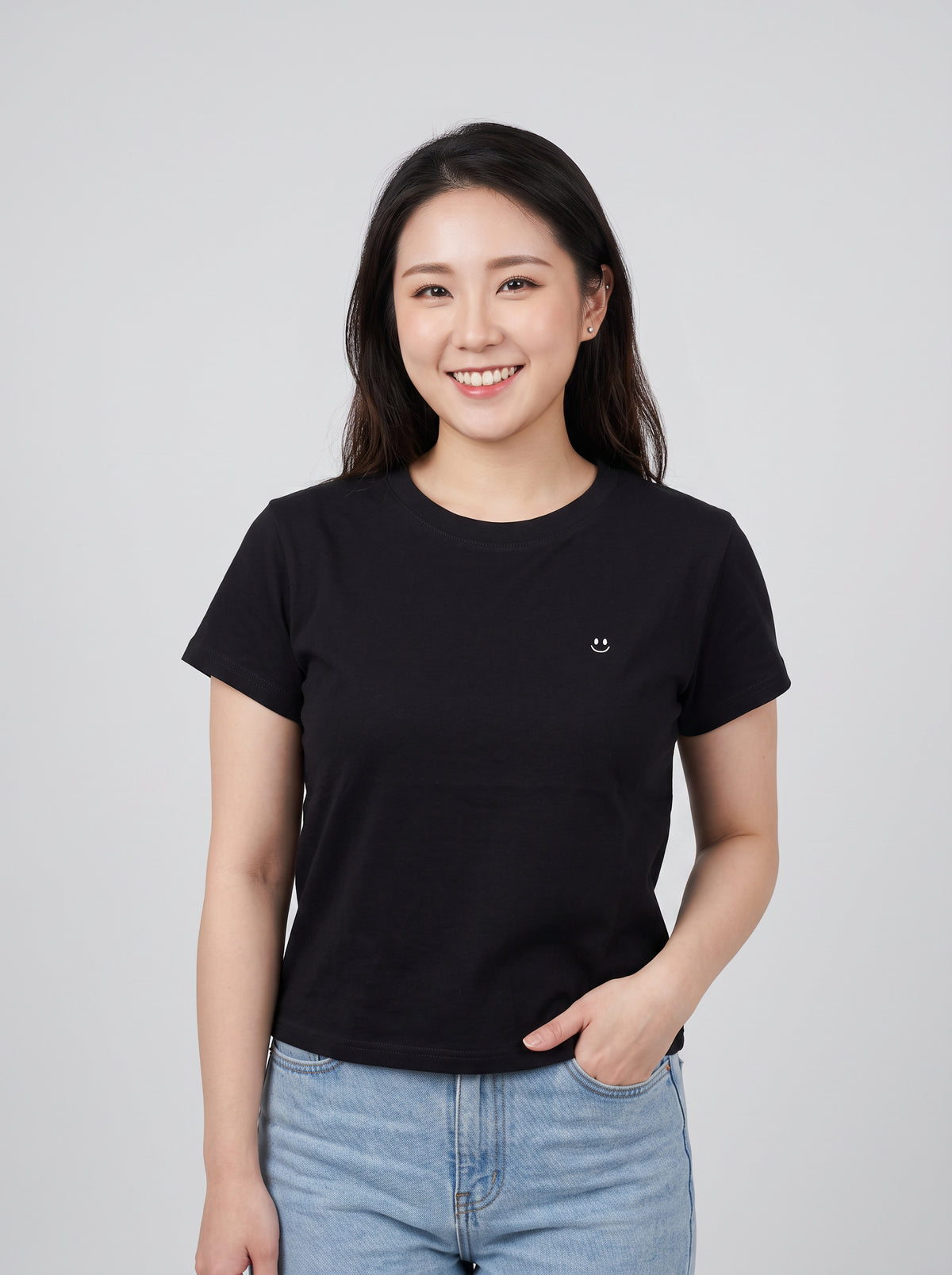 Chanlay Smiley Face Crop Tee